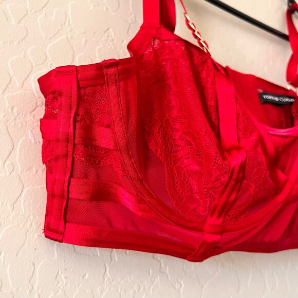 TORRID  Curve STRAPS AND LACE UNDERWIRE RED BRA - Picture 6 of 6